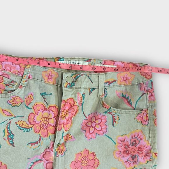 Jones New York Jeans Sz 12 Tan Floral Ankle Length Stylish, Stretch, Casual - Picture 4 of 6